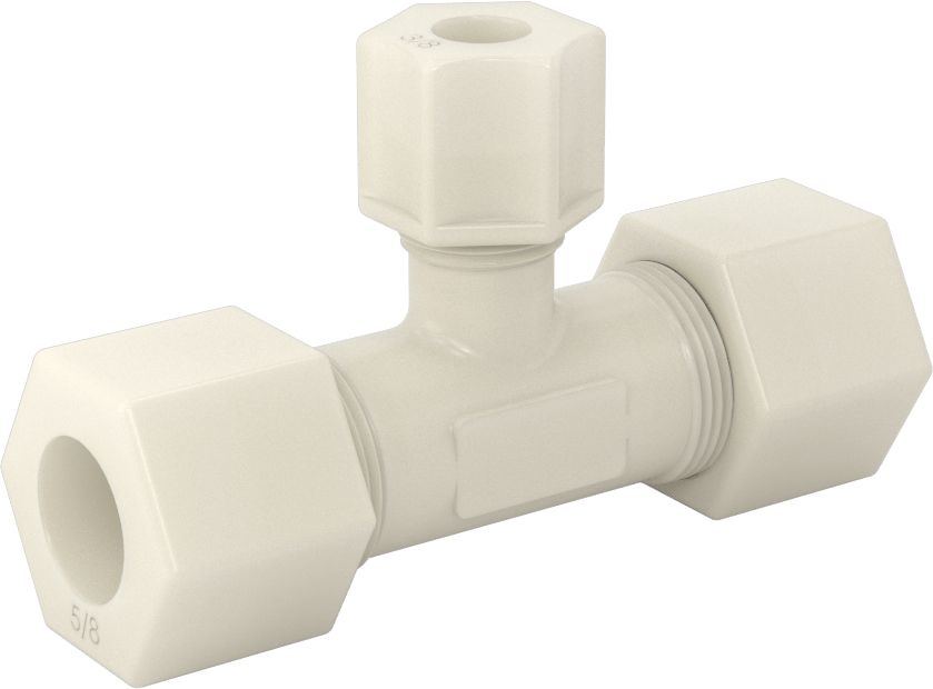 Su için Plastik Sıkıştırma Borusu Bağlantı Parçası, 5/8“ Dış Çaplı Boru x 5/8” Dış Çaplı Boru için T Redüktör
