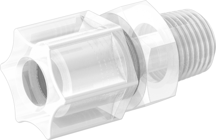 Su için Plastik Sıkıştırma Borusu Bağlantı Parçası, Düz Adaptör, 3/8" Boru Dış Çapı x 1/4 NPT Erkek için