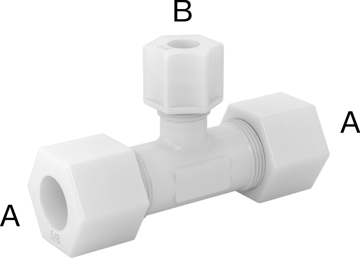 Su için Plastik Sıkıştırma Borusu Bağlantı Parçası, 7/8“ Dış Çaplı Boru x 7/8” Dış Çaplı Boru için T Redüktör