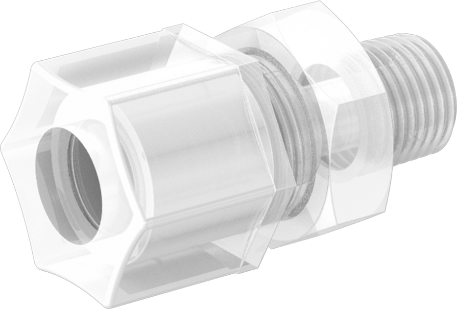 Su için Plastik Sıkıştırma Borusu Bağlantı Parçası, Düz Adaptör, 1/2" Boru Dış Çapı x 1/4 NPT Erkek için
