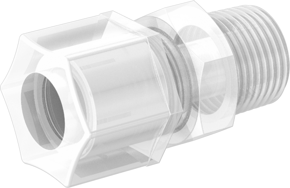 Su için Plastik Sıkıştırma Borusu Bağlantı Parçası, Düz Adaptör, 5/8" Boru Dış Çapı x 1/2 NPT Erkek için