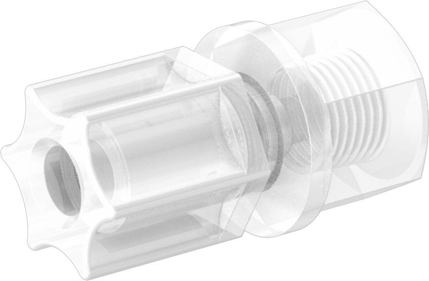 Su için Plastik Sıkıştırma Borusu Bağlantı Parçası, Düz Adaptör, 1/4" Boru Dış Çapı x 1/8 NPT Dişi için