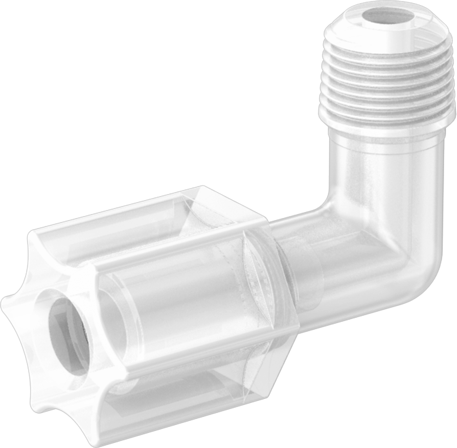 Su için Plastik Sıkıştırma Borusu Bağlantı Parçası, Dirsek adaptörü, 1/4" Boru Dış Çapı x 1/8 NPT Erkek için