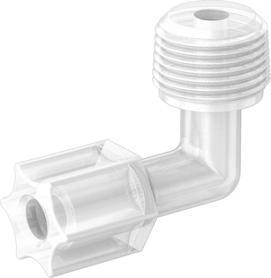Su için Plastik Sıkıştırma Borusu Bağlantı Parçası, Dirsek adaptörü, 1/4" Boru Dış Çapı x 3/8 NPT Erkek için