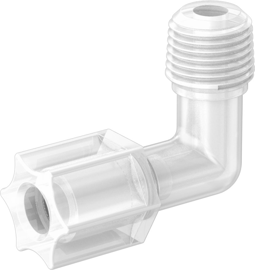 Su için Plastik Sıkıştırma Borusu Bağlantı Parçası, Dirsek adaptörü, 5/16" Boru Dış Çapı x 1/4 NPT Erkek