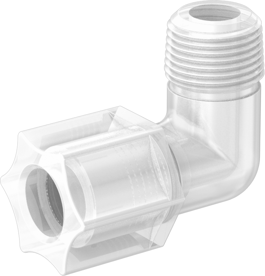 Su için Plastik Sıkıştırma Borusu Bağlantı Parçası, Dirsek adaptörü, 1/2" Boru Dış Çapı x 3/8 NPT Erkek için