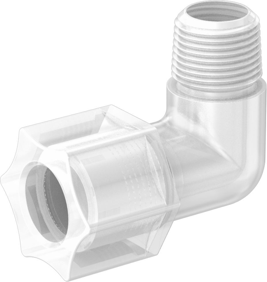 Su için Plastik Sıkıştırma Borusu Bağlantı Parçası, Dirsek adaptörü, 5/8" Boru Dış Çapı x 3/8 NPT Erkek için