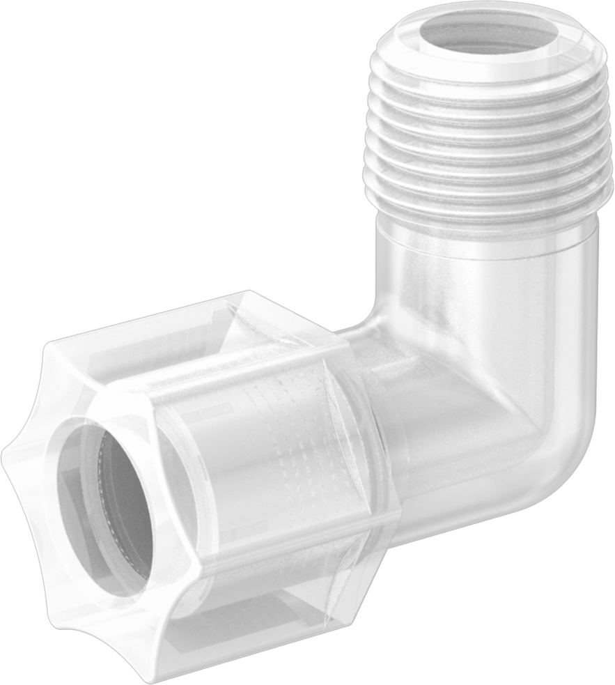 Su için Plastik Sıkıştırma Borusu Bağlantı Parçası, Dirsek adaptörü, 5/8" Boru Dış Çapı x 1/2 NPT Erkek için