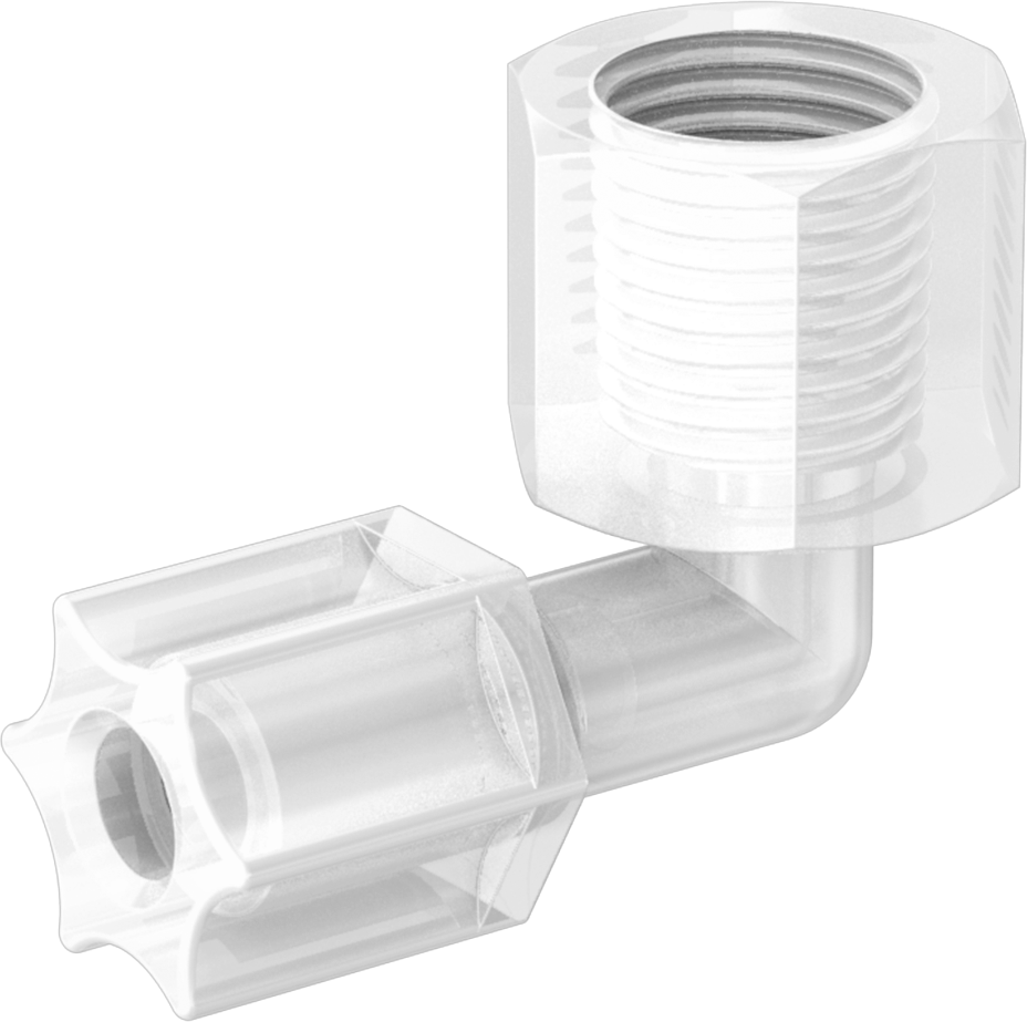 Su için Plastik Sıkıştırma Borusu Bağlantı Parçası, 90 Derece Dirsek Adaptörü, 1/4" Boru Dış Çapı x 1/4 NPT Dişi için