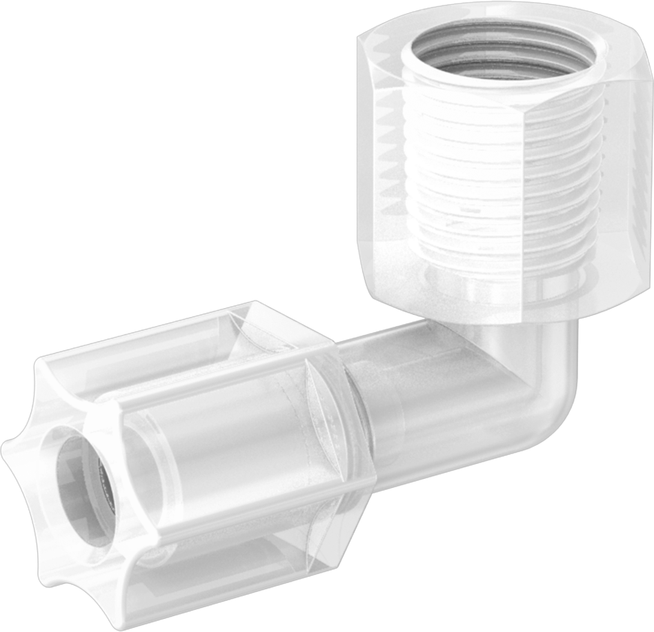 Su için Plastik Sıkıştırma Borusu Bağlantı Parçası, Dirsek adaptörü, 5/16" Boru Dış Çapı x 1/4 NPT Dişi için