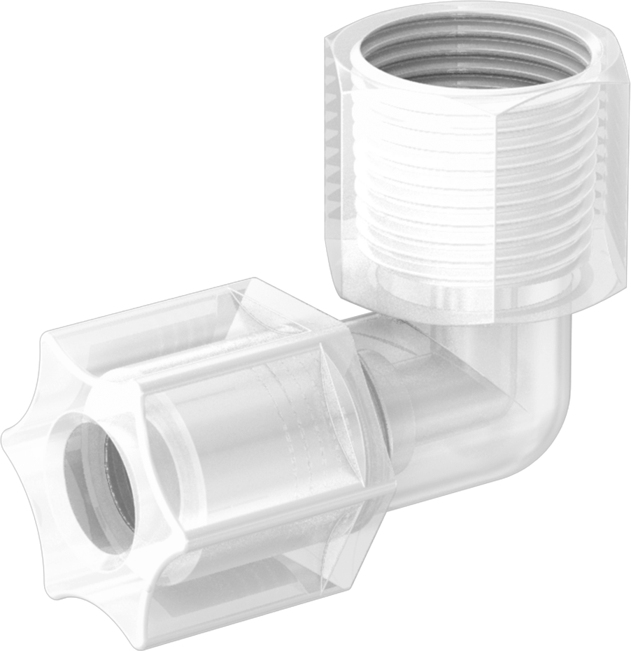 Su için Plastik Sıkıştırma Borusu Bağlantı Parçası, 90 Derece Dirsek Adaptörü, 3/8" Boru Dış Çapı x 3/8 NPT Dişi için