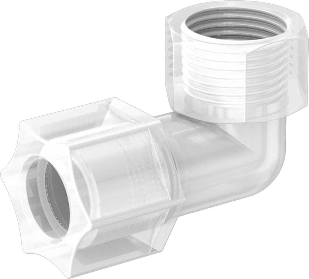 Su için Plastik Sıkıştırma Borusu Bağlantı Parçası, 90 Derece Dirsek Adaptörü, 5/8" Boru Dış Çapı x 1/2 NPT Dişi