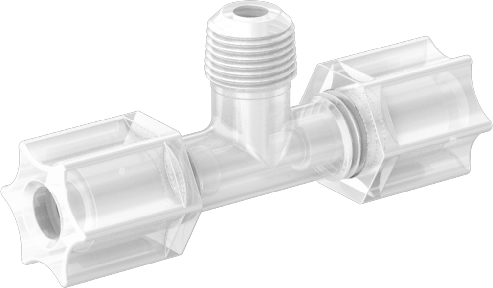 Su için Plastik Sıkıştırma Borusu Bağlantı Parçası, Hat Üstü T Adaptörü, 1/4" Boru Dış Çapı x 1/8 NPT Erkek için