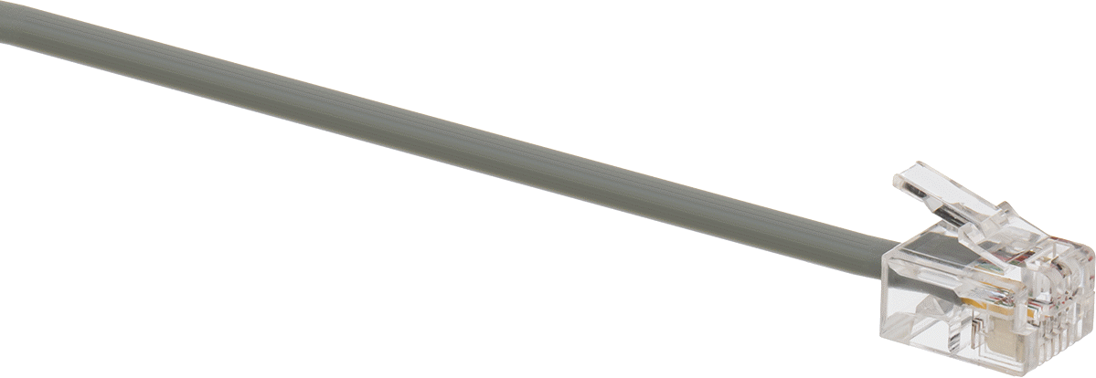 Telefon Kablosu, Telefon-Duvar Prizi, Rj12/Rj25, 14 ft Uzunluk, Gümüş