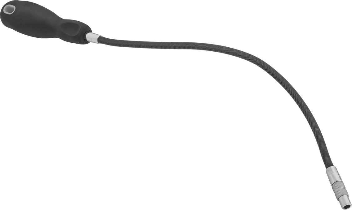 Dar Boşluklu Esnek Uçlu Tornavida, 1/4" Uç Altıgen Şaft Boyutu için, 19-3/4" Toplam Uzunluk