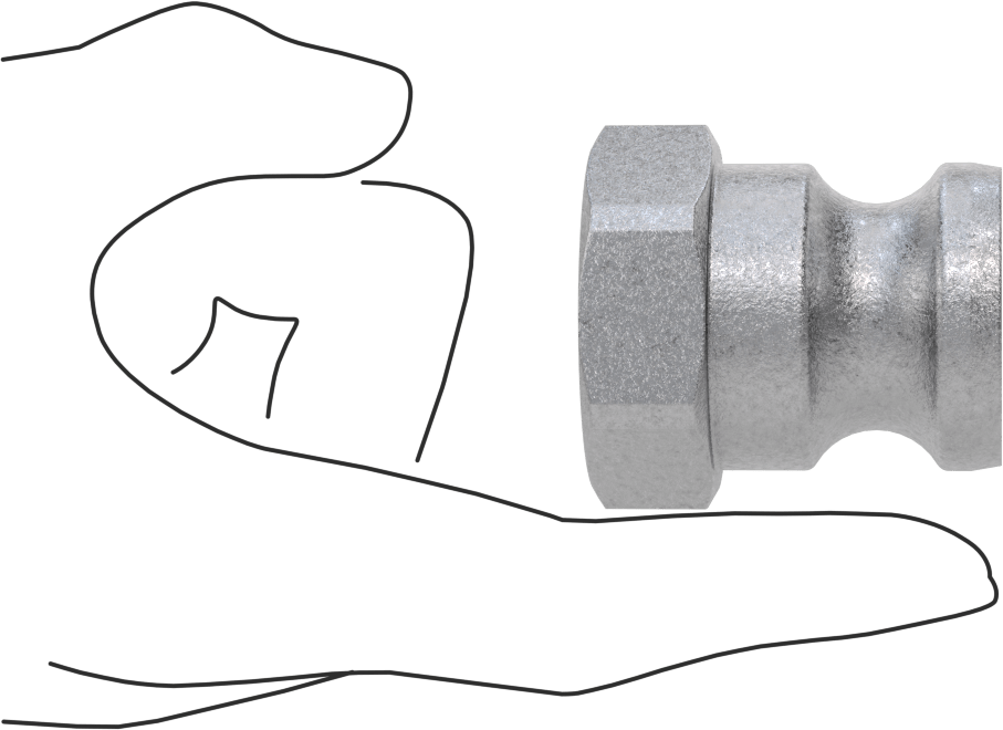 Aşındırıcı Malzeme için Kam ve Yivli Hortum Bağlantısı, Düz Plug, 1 Kaplin Boyutu, 1 NPT Dişi