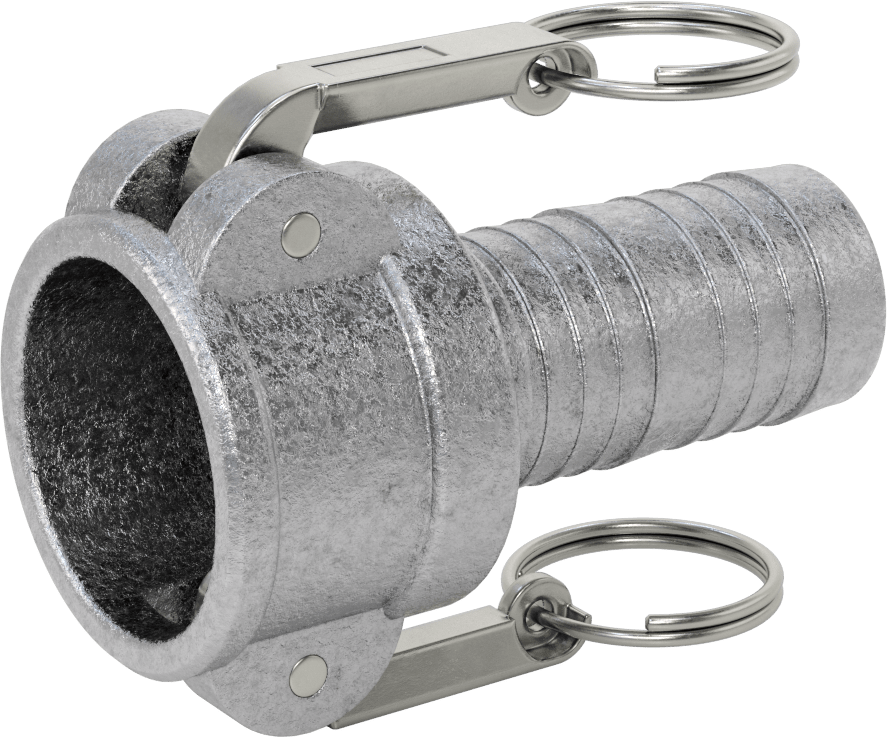 Aşındırıcı Malzeme için Kam ve Yivli Hortum Bağlantısı, Düz Soket, 1-1/2 Kaplin Boyutu, 1-1/2" Hortum İç Çapı için