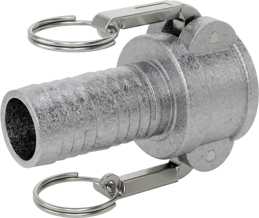 Aşındırıcı Malzeme için Kam ve Yivli Hortum Bağlantısı, Düz Soket, 1-1/2 Kaplin Boyutu, 1-1/2" Hortum İç Çapı için
