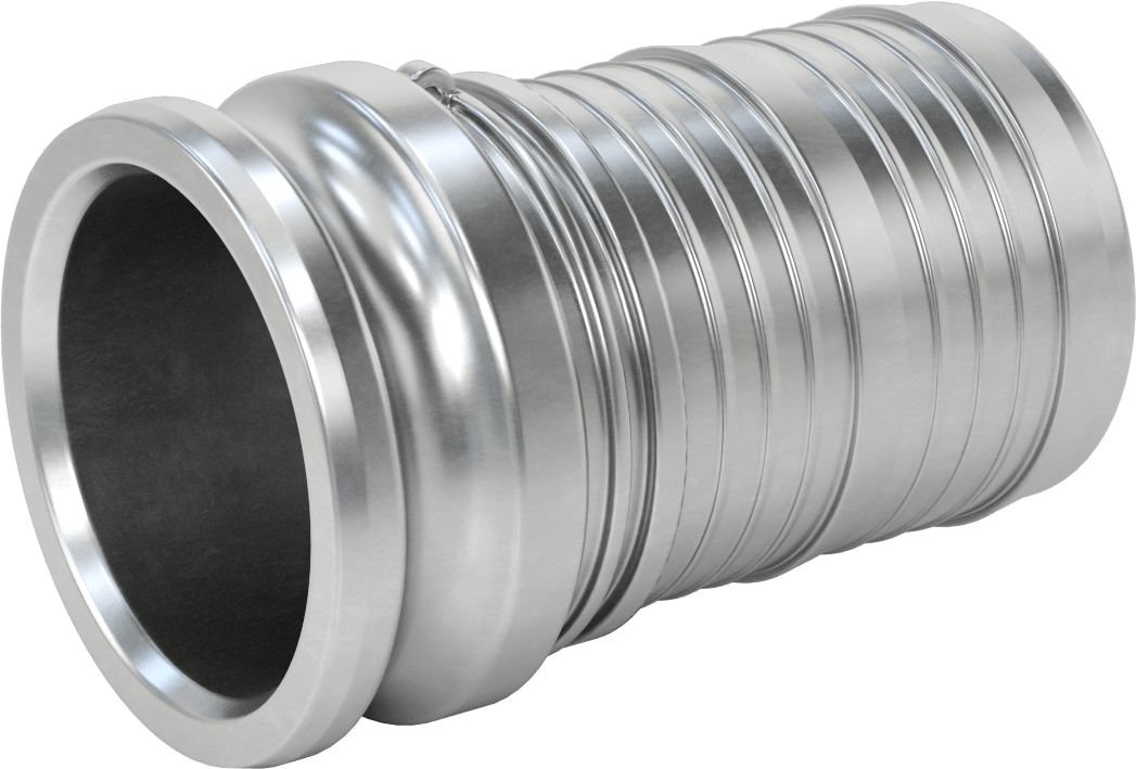 Aşındırıcı Malzeme için Kam ve Yivli Hortum Bağlantısı, Düz Plug, 4 Kaplin Boyutu, 4" hortum iç çapı için