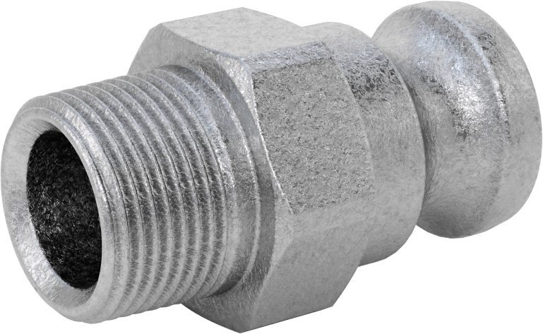 Aşındırıcı Malzeme için Kam ve Yivli Hortum Bağlantısı, Düz Plug, 1 Kaplin Boyutu, 1 NPT Erkek