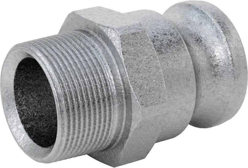 Aşındırıcı Malzeme için Kam ve Yivli Hortum Bağlantısı, Düz Plug, 1-1/2 Kaplin Boyutu, 1-1/2 NPT Erkek