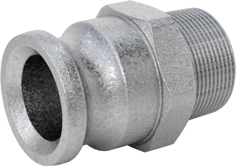 Aşındırıcı Malzeme için Kam ve Yivli Hortum Bağlantısı, Düz Plug, 1-1/2 Kaplin Boyutu, 1-1/2 NPT Erkek
