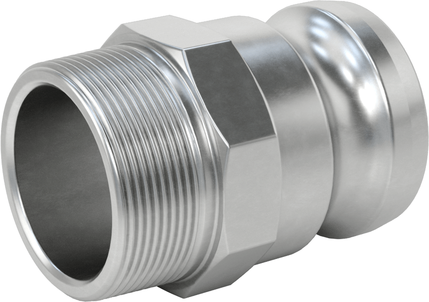 Aşındırıcı Malzeme için Kam ve Yivli Hortum Bağlantısı, Düz Plug, 2 Bağlantı Parçası Boyutu, 2 NPT Erkek
