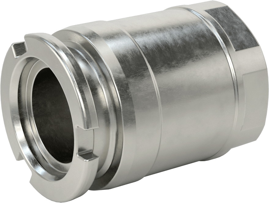 Minimum Sızıntılı İt-Döndür Hortum Bağlantısı, Kimyasallar için, 316 Paslanmaz Çelik, 2-3/4" Plug Dış Çapı, 2 NPT Dişi