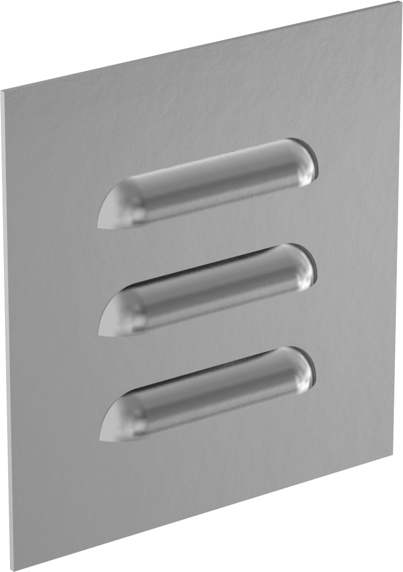 Muhafazalar için Hava Koşullarına Dayanıklı Panjurlar, 1 Panel, Paslanmaz Çelik, 2-3/4“ Genişlik x 3” Yükseklik Açıklığı