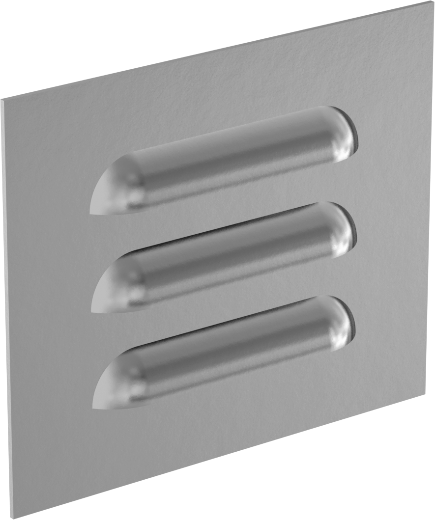 Muhafazalar için Hava Koşullarına Dayanıklı Panjurlar, 1 Panel, Paslanmaz Çelik, 3-3/4“ Genişlik x 2-7/8” Yükseklik Açıklığı