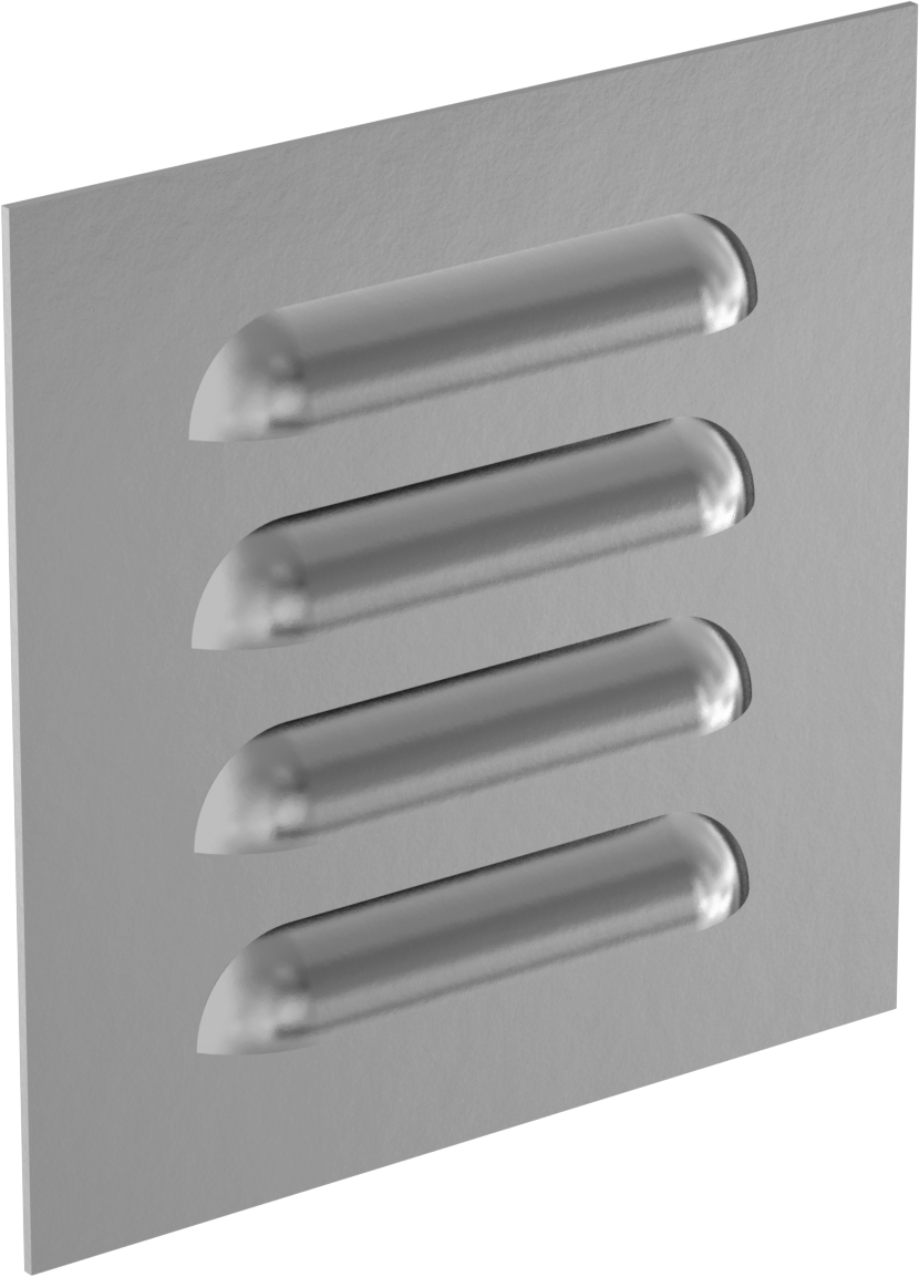 Muhafazalar için Hava Koşullarına Dayanıklı Panjurlar, 1 Panel, Paslanmaz Çelik, 3-3/4“ Genişlik x 4” Yükseklik Açıklığı