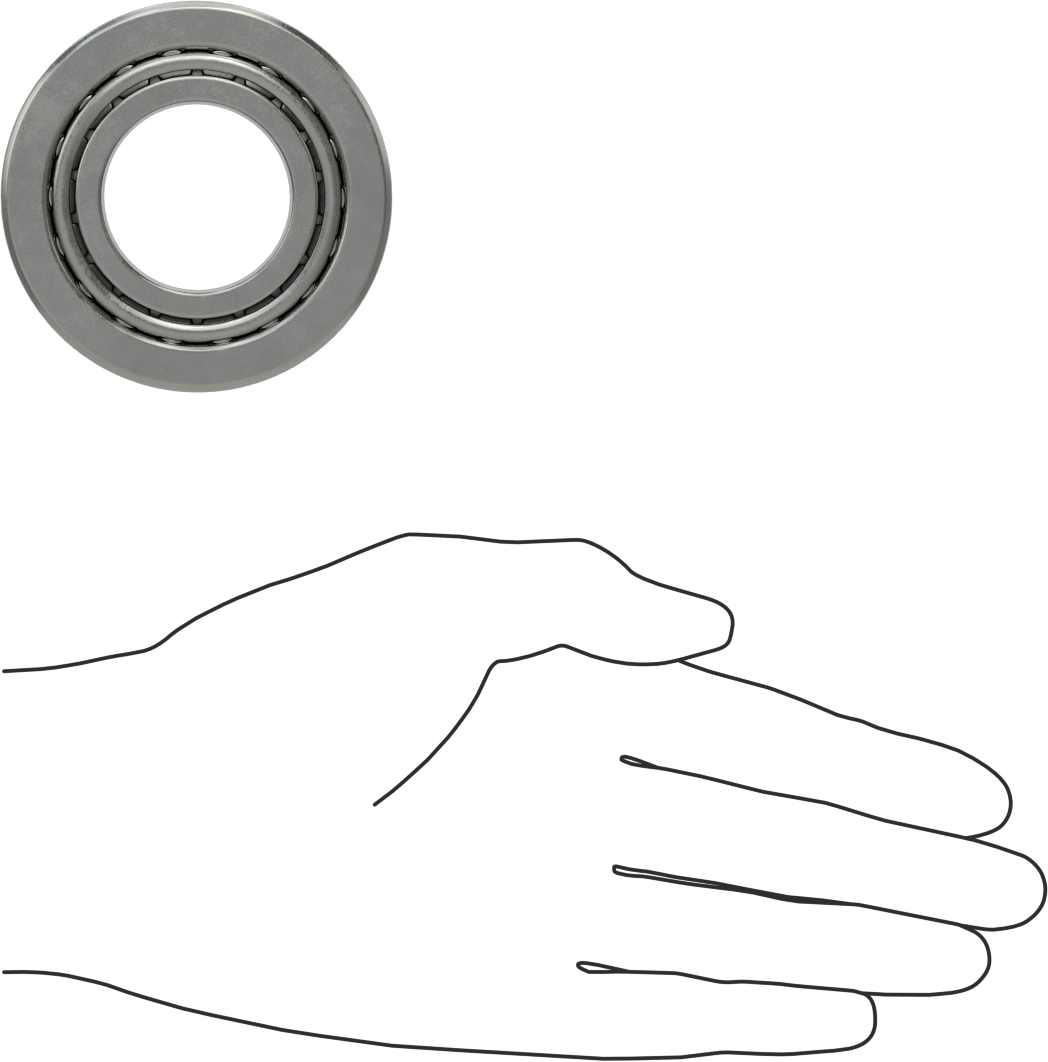 Çelik Halkalı Konik Makaralı Rulman, Ticaret No. M88048/M88010, 1-5/16" şaft çapı için