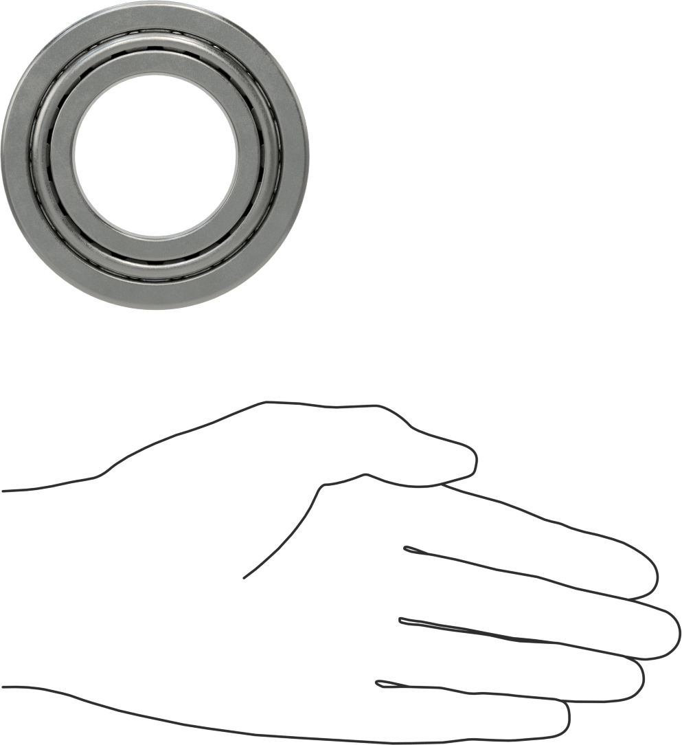Çelik Halkalı Konik Makaralı Rulman, Ticaret No. 25580/25520, 1-3/4" Mil Çapı için