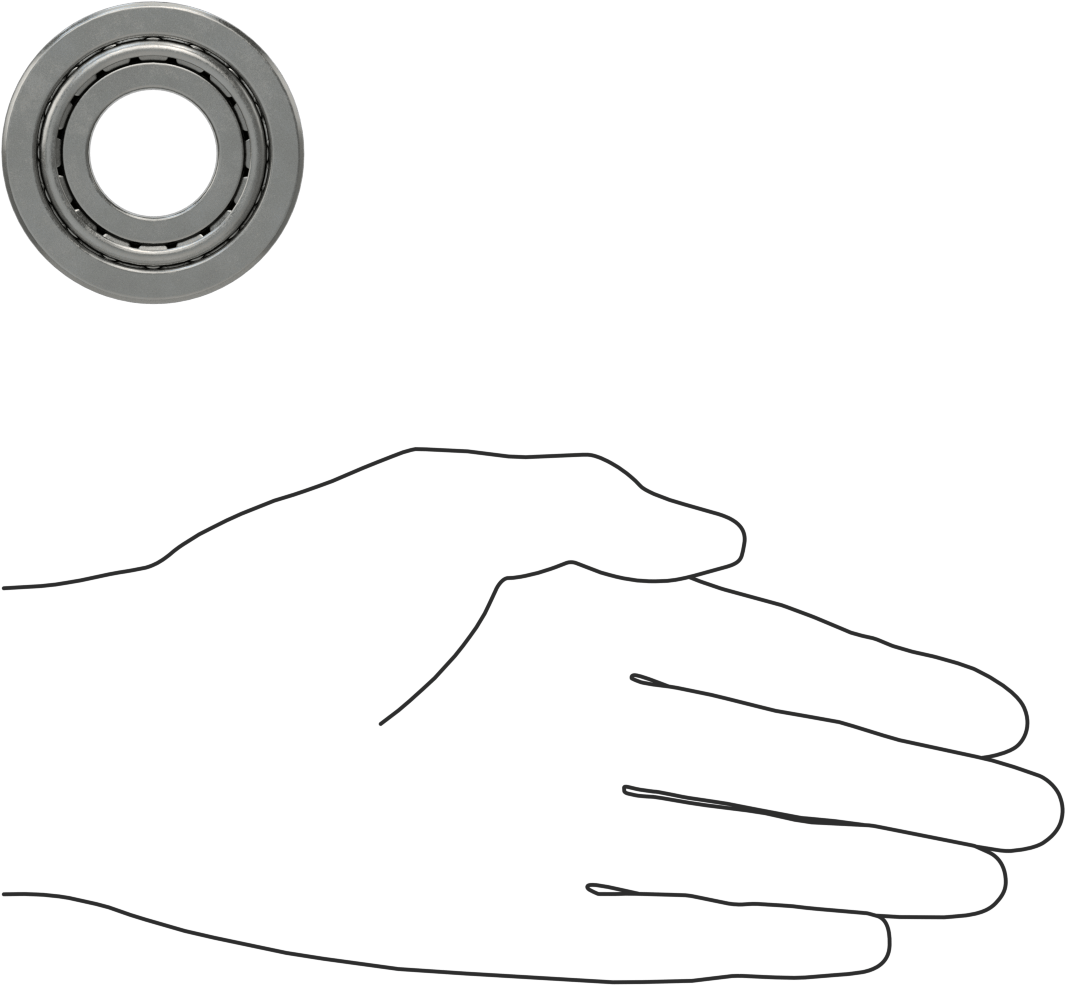 Çelik Halkalı Konik Makaralı Rulman, Ticaret No. 07087/07204, 7/8" Mil Çapı için