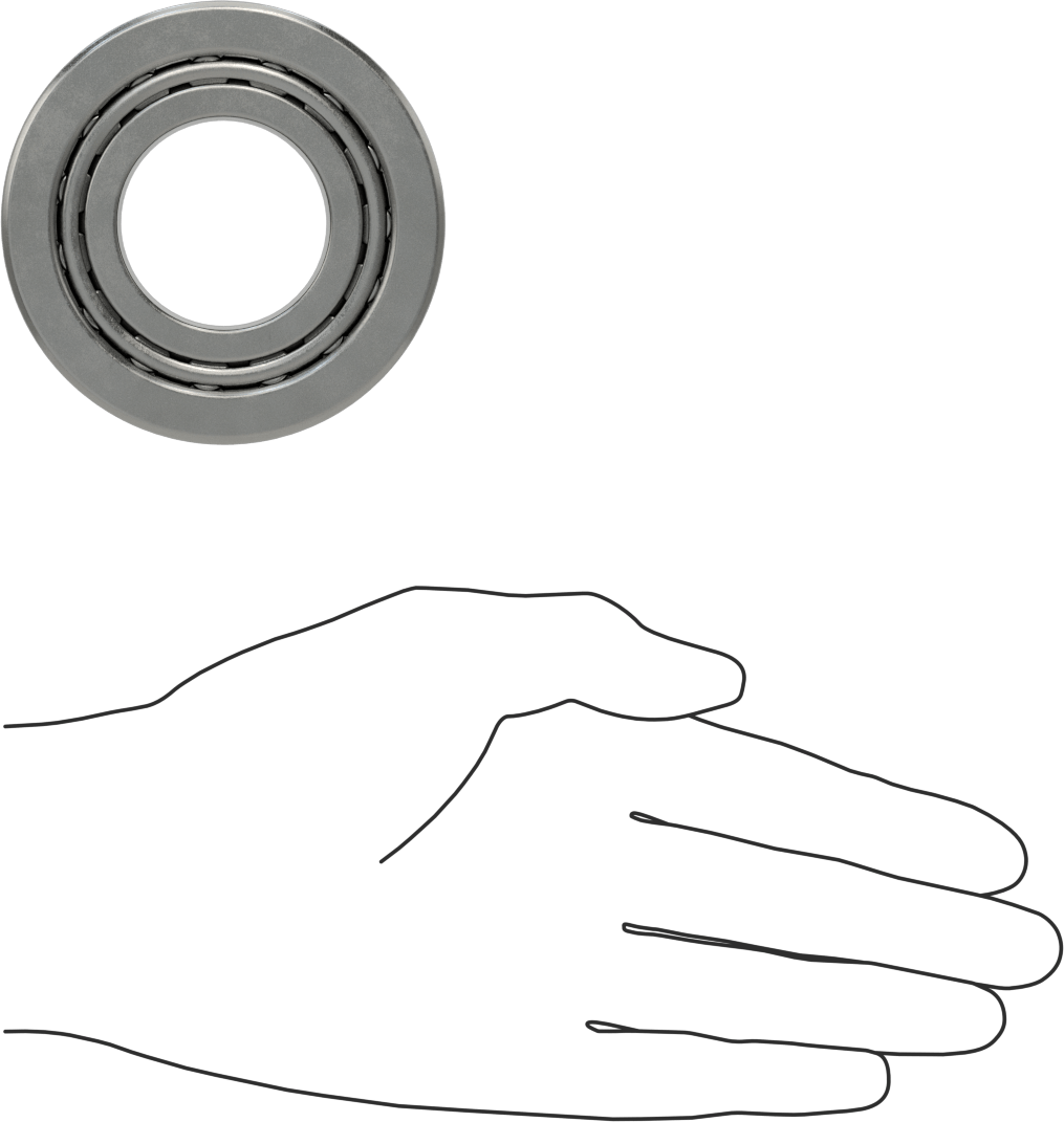 Çelik Halkalı Konik Makaralı Rulman, Ticaret No. 31597/31521, 1-7/16" Mil Çapı için