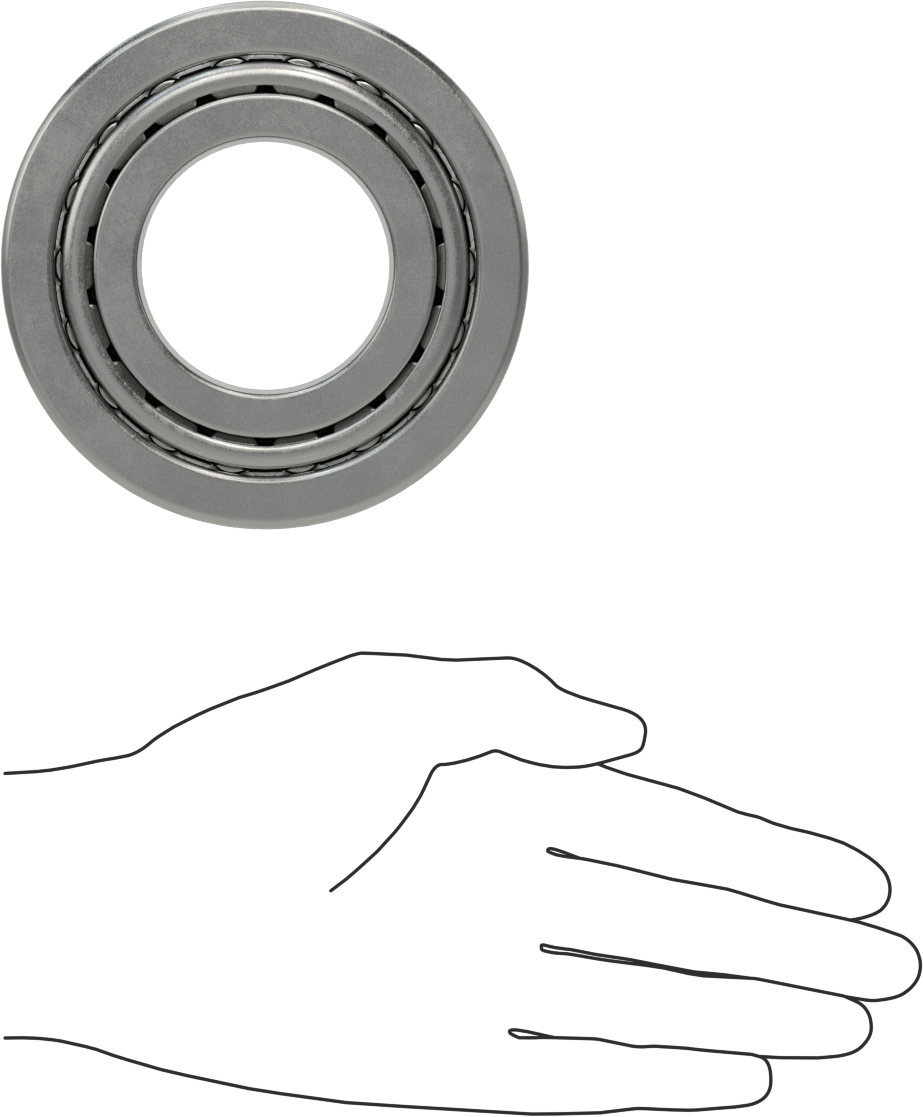 Çelik Halkalı Konik Makaralı Rulman, Ticaret No. 45284/45220, 2" şaft çapı için