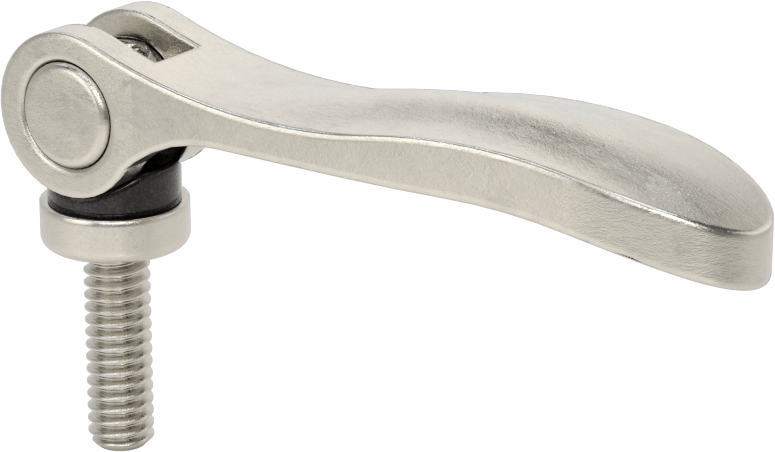 Dişli Saplı Sıkıştırma Kolu, 316 Paslanmaz Çelik, 1/4"-20 Diş Boyutu, 13/16" Uzunlukta Diş