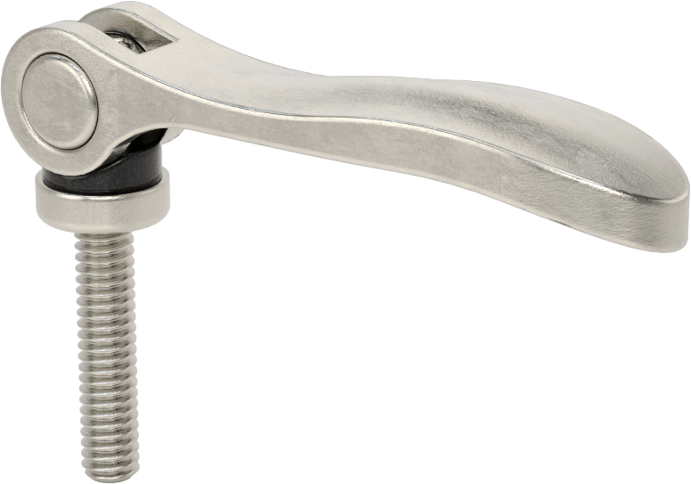 Dişli Saplı Sıkıştırma Kolu, 316 Paslanmaz Çelik, 1/4"-20 Diş Boyutu, 1-3/16" Uzun Diş