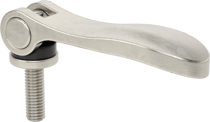 Dişli Saplı Sıkıştırma Kolu, 316 Paslanmaz Çelik, 3/8"-16 Diş Boyutu, 1-3/16" Uzun Diş