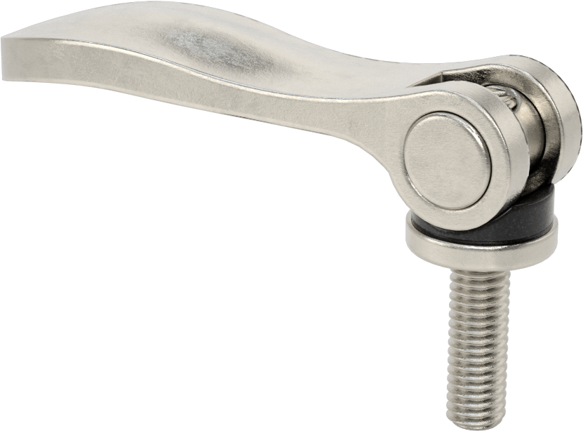 Dişli Saplı Sıkıştırma Kolu, 316 Paslanmaz Çelik, 3/8"-16 Diş Boyutu, 1-3/16" Uzun Diş