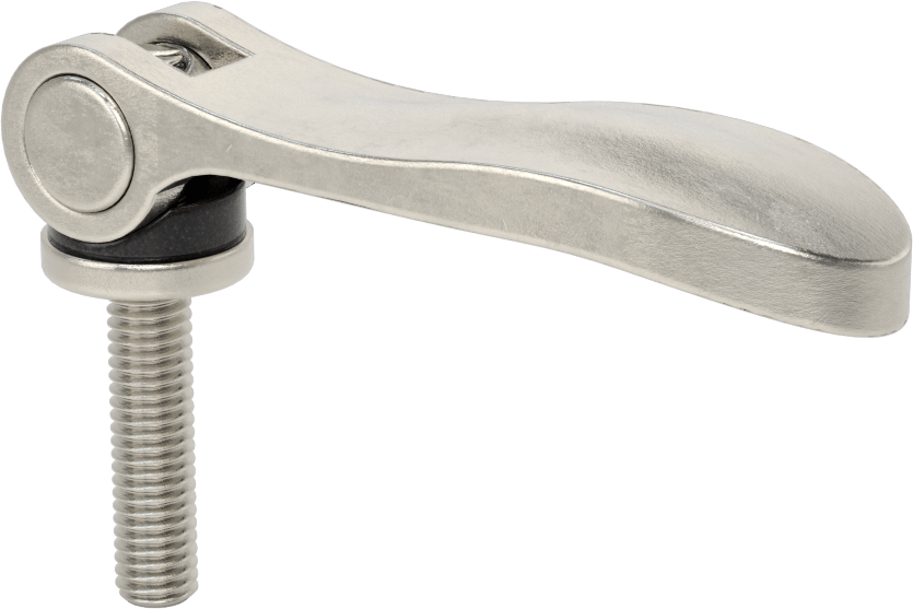 Dişli Saplı Sıkıştırma Kolu, 316 Paslanmaz Çelik, 3/8"-16 Diş Boyutu, 1-9/16" Uzunlukta Diş