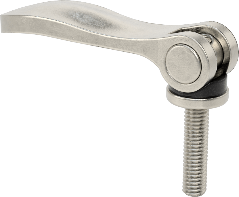Dişli Saplı Sıkıştırma Kolu, 316 Paslanmaz Çelik, 3/8"-16 Diş Boyutu, 1-9/16" Uzunlukta Diş