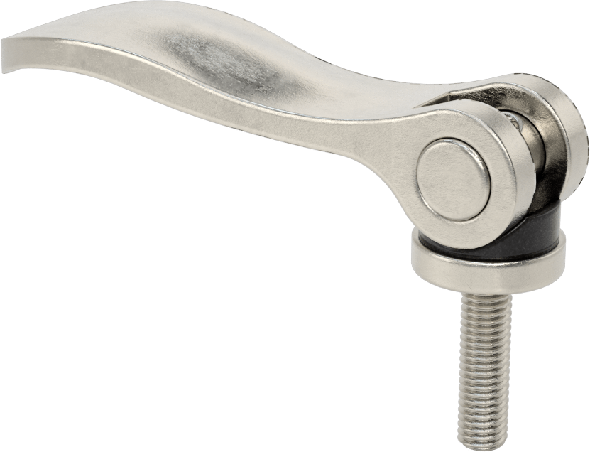 Dişli Saplı Sıkıştırma Kolu, 316 Paslanmaz Çelik, M8 x 1,25 mm Diş Boyutu, 30 mm Uzunlukta Diş