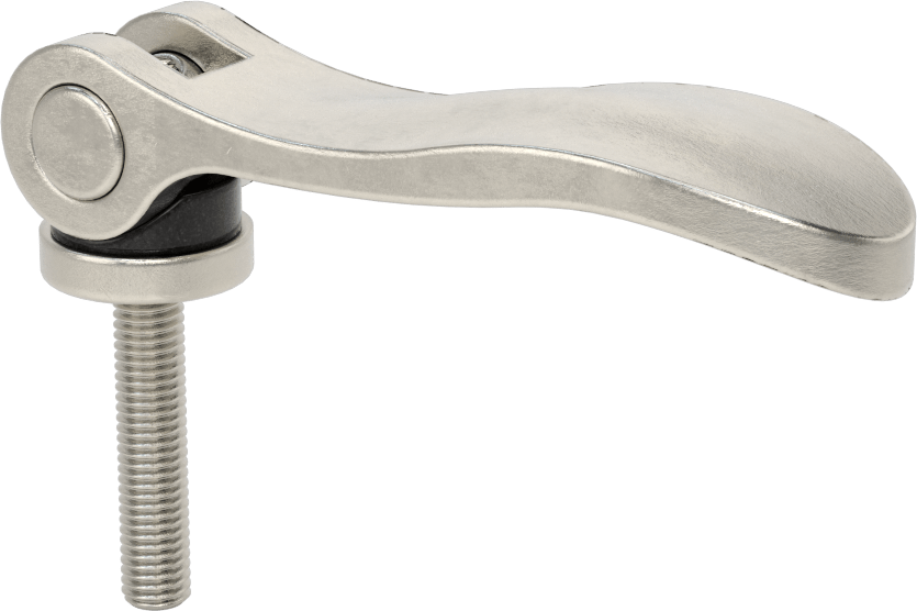 Dişli Saplı Sıkıştırma Kolu, 316 Paslanmaz Çelik, M8 x 1,25 mm Diş Boyutu, 40 mm Uzunlukta Diş