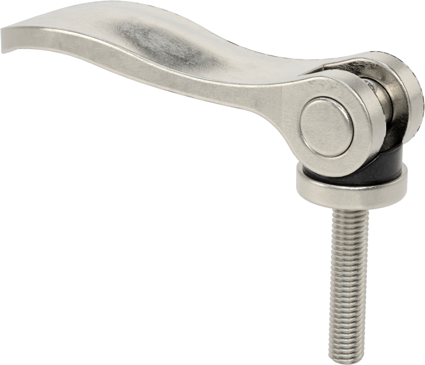 Dişli Saplı Sıkıştırma Kolu, 316 Paslanmaz Çelik, M8 x 1,25 mm Diş Boyutu, 40 mm Uzunlukta Diş