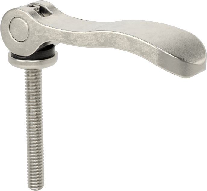 Dişli Saplı Sıkıştırma Kolu, 316 Paslanmaz Çelik, 1/4"-20 Diş Boyutu, 1-15/16" Uzun Diş
