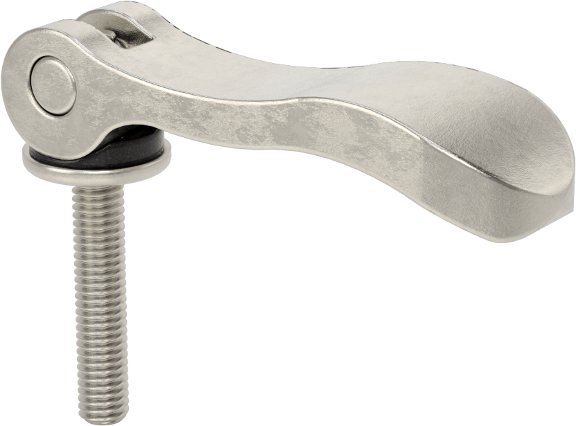 Dişli Saplı Sıkıştırma Kolu, 316 Paslanmaz Çelik, 3/8"-16 Diş Boyutu, 1-15/16" Uzun Diş