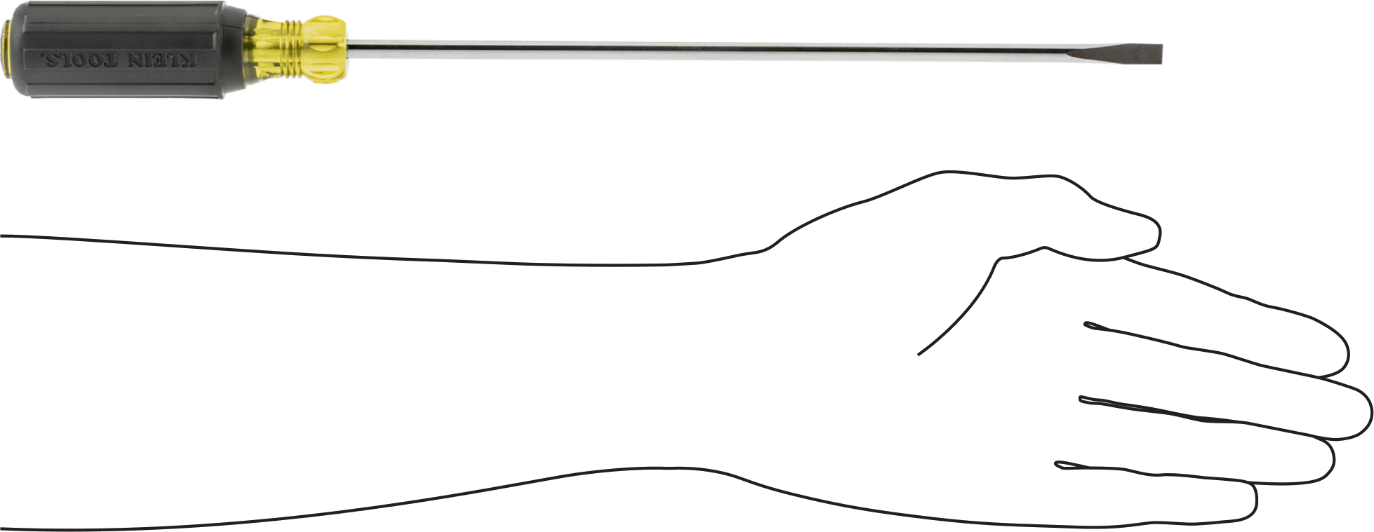 Yastıklı Tutamaklı Tornavida, 1/4" Yivli Tahrik, 14-3/8" Toplam Uzunluk