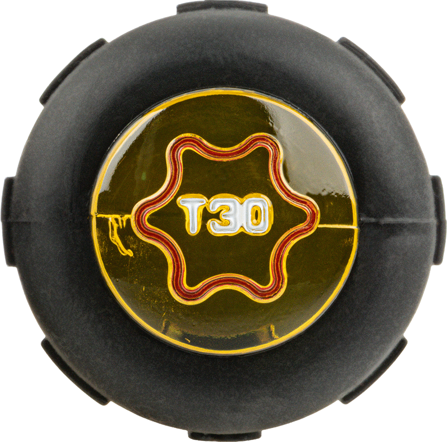 Yastıklı Tutamaklı Tornavida, T30 Torx Tahrik, 8-5/16" Toplam Uzunluk