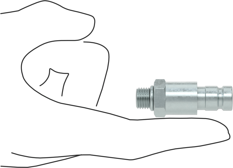 Basınç Testi için Hızlı Ayrılabilir Hortum Bağlantısı, Plug, 1/8 Kaplin Boyutu x 7/16"-20 Erkek Diş